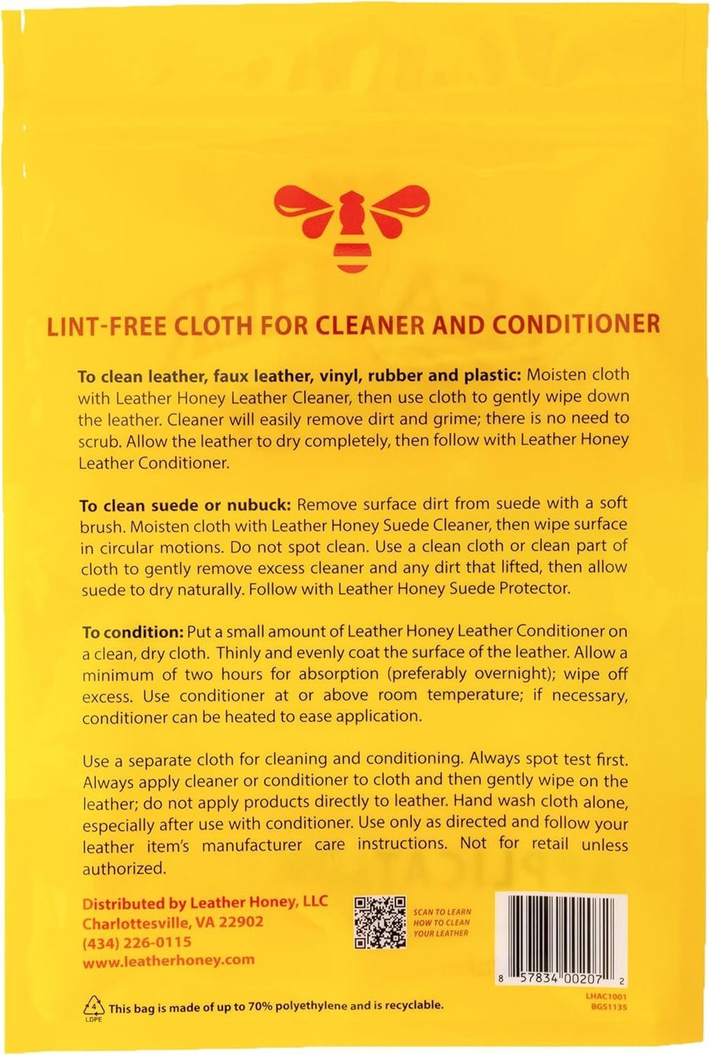 Lint-Free Application Cloth: Microfiber Cloth for Use with Leather Conditione... gallery