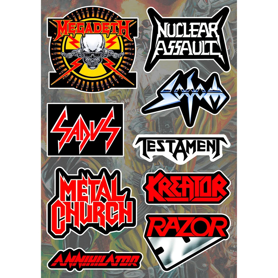 Thrash Metal Sticker Pack | Over Kill Municipal Waste Megadeth Sepultura S.O.D. gallery