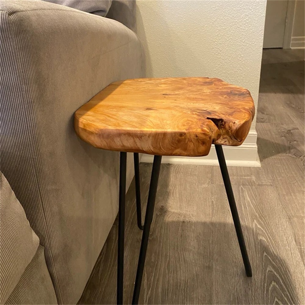 Cedar Roots Natural Edge End Table Wood Side Table Nightstand 13.5''x12''x17.4"H gallery