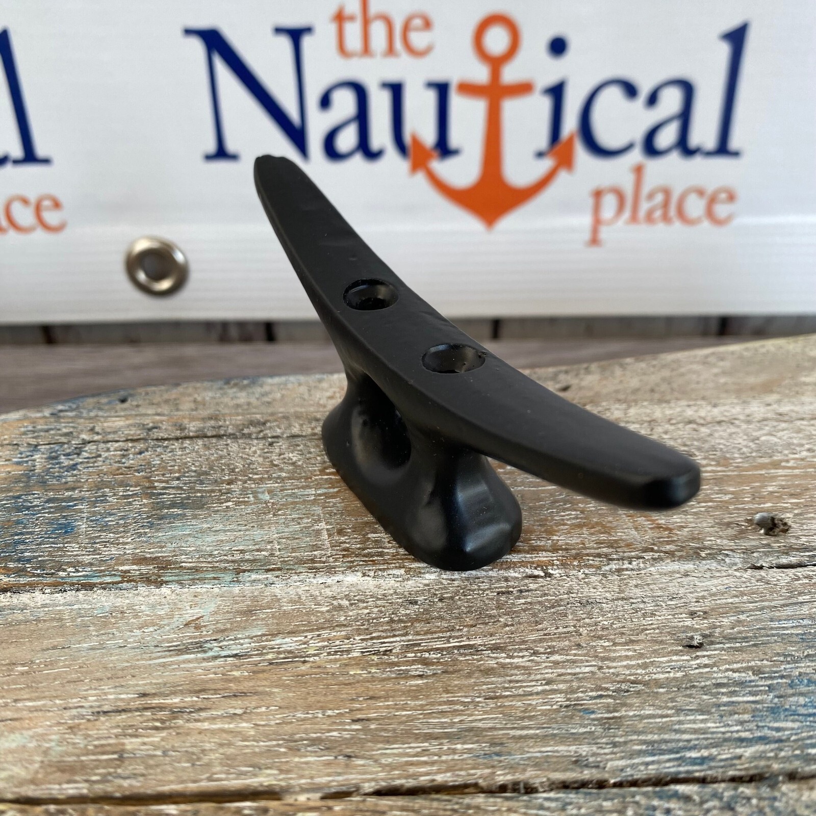 Small Cast Iron Cleat w/ Black Finish - Nautical Marine Boat Dock Chock - Hanger gallery