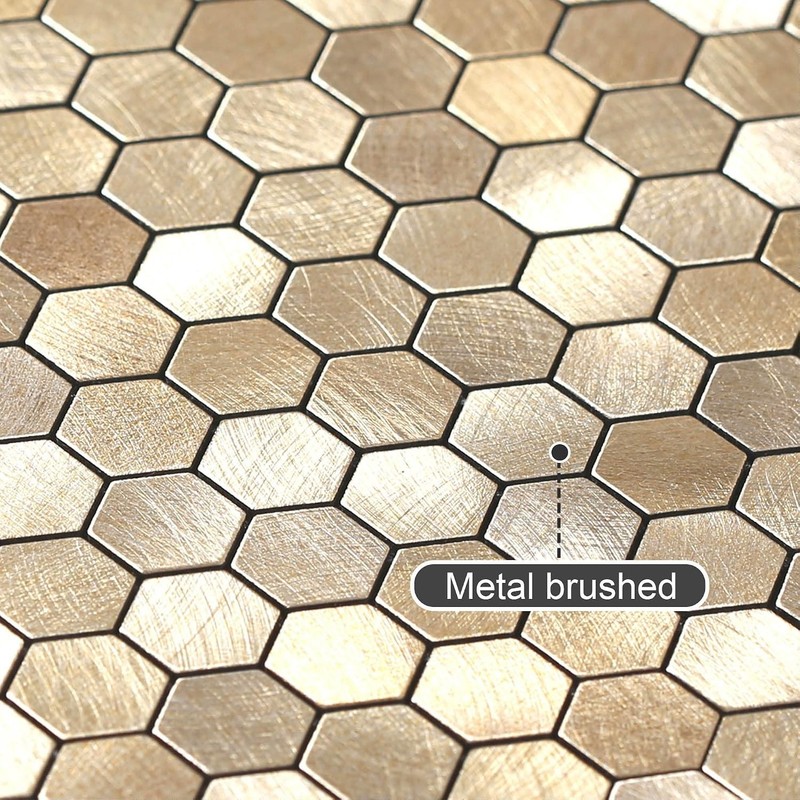 Rustic Hexagon Kitchen Backsplash Stickers 10PCS gallery