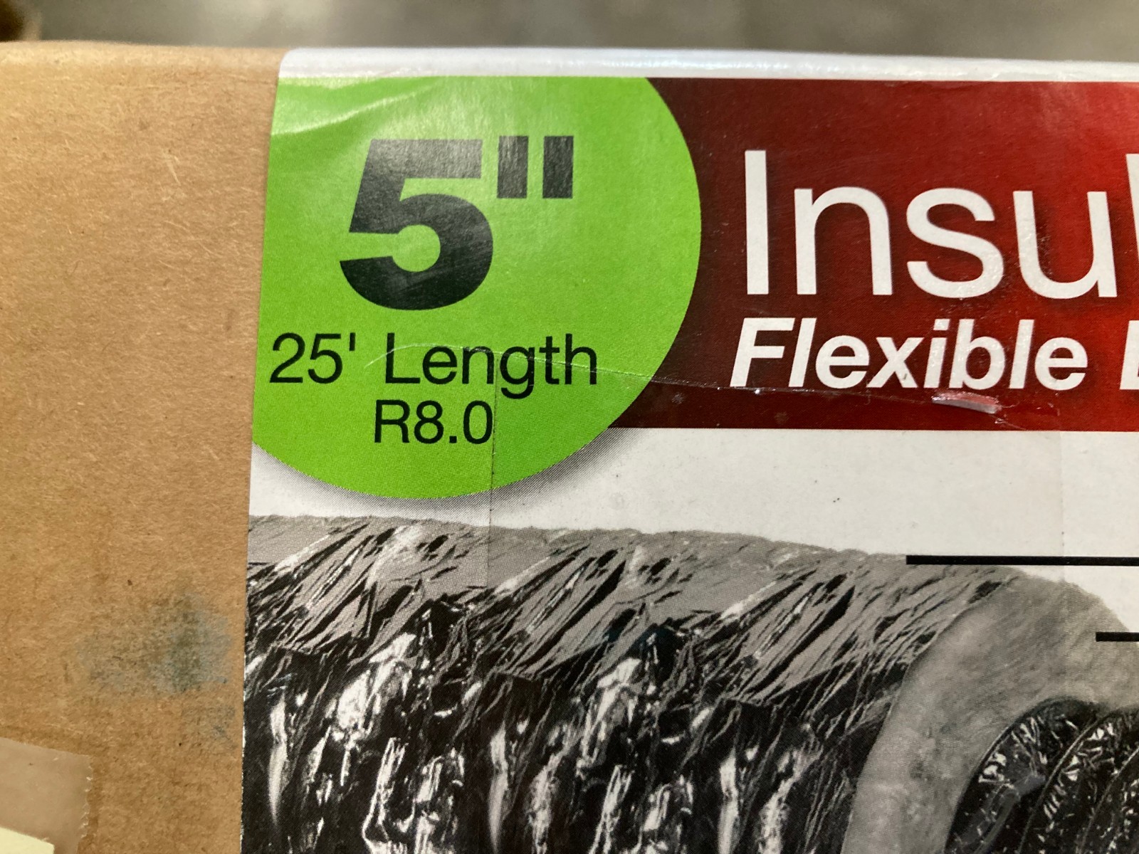 Master Flow 5in x 25 Ft Flexible Duct R8 Heavy Duty Insulated Reflective Jacket gallery