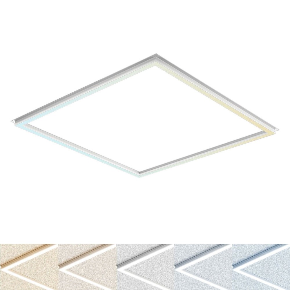Luxrite 2x2 FT Edge-Lit Frame LED Panel Lights 5CCT 3000K-6500K 2600/3900/5200LM
