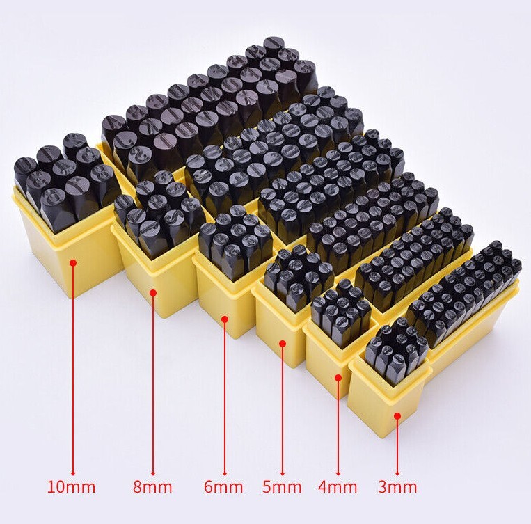 US Stock 36pcs Letter & Number Stamp Punch Set Hardened Steel Metal 6mm 8mm 10mm gallery