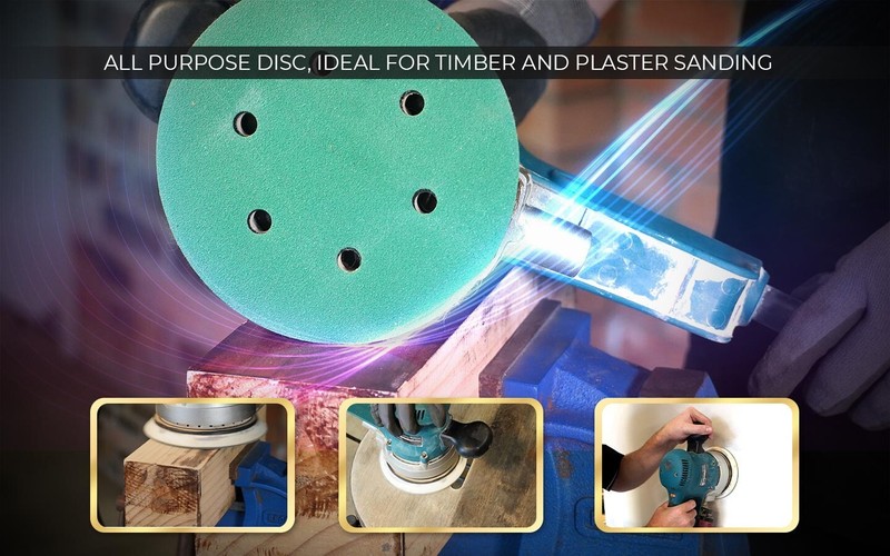 Sanding Discs Pads for Orbital Sander Circular Hook & Loop - 125mm 5" 150mm 6" gallery