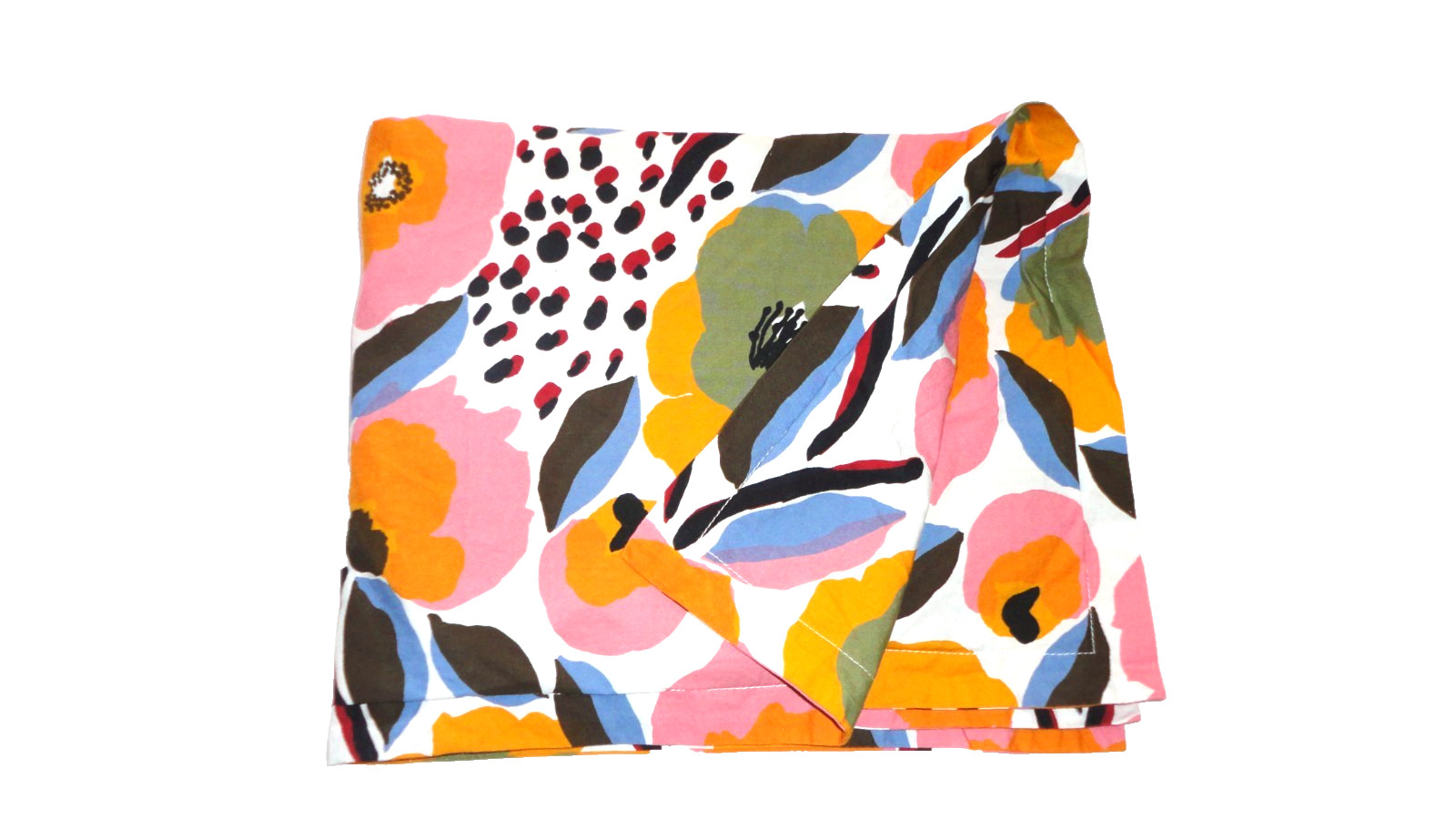 MARIMEKKO Rosarium ORANGE PINK BLUE FLORAL (1) STANDARD PILLOW SHAM 20X26 gallery