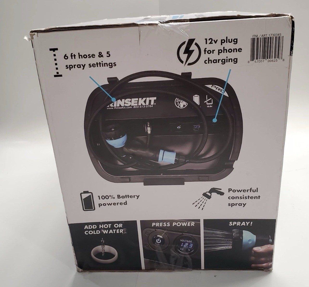 Rinsekit Pro Portable Shower 12v 3.5 Gal NEW SEALED, Camping, RV, Outdoor Parks gallery