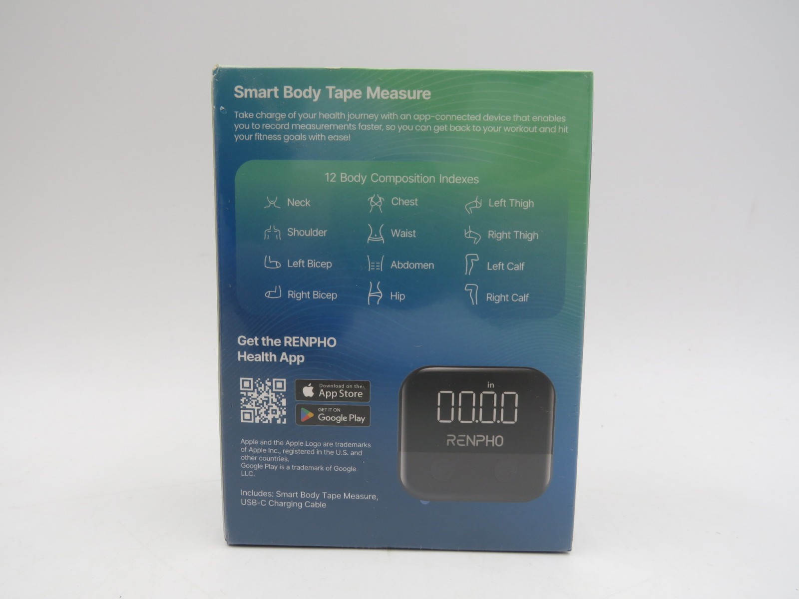 RENPHO Smart Body Measuring Tape Rechargeable Tape Measure with LED Display gallery