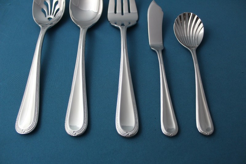 Gorham BRAID Serving (5pc Set) Tablespoon Pierced Glossy 18/10 China NEW 6 5/8" gallery