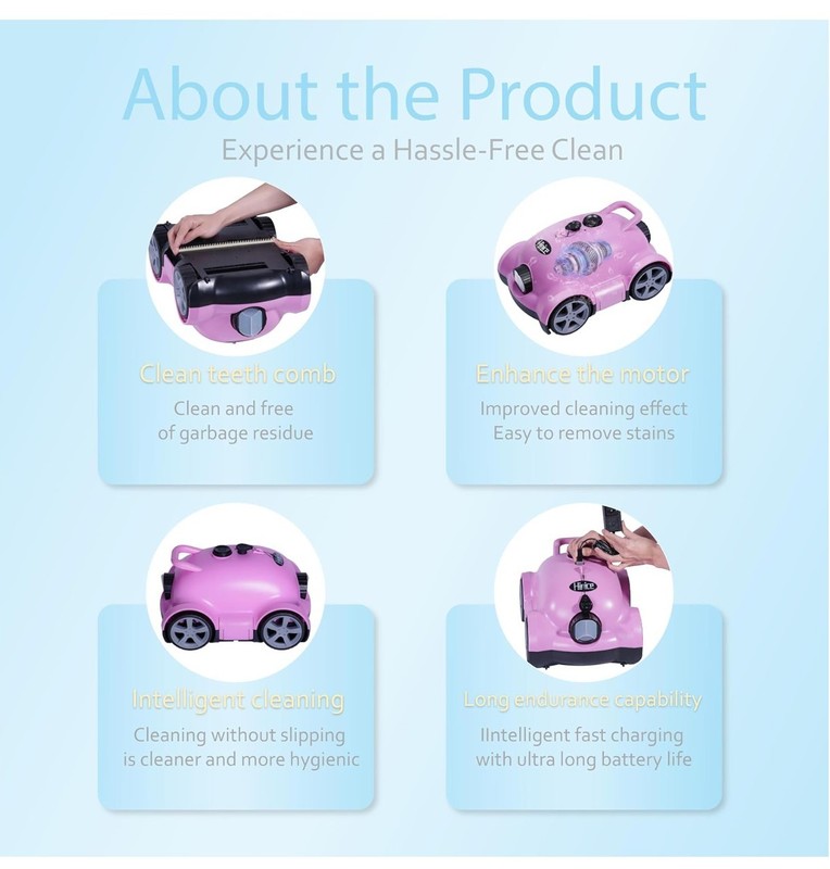 Cordless Robotic Pool Cleaner,Automatic Pool Vacuum Robot up to 2153 sq ft Pink gallery