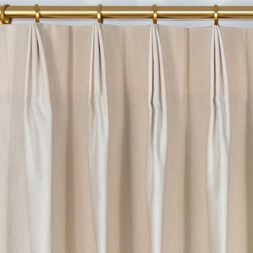 Custom Drapes - Pleated & Lined - 7 oz. Cotton Duck Natural - 1 Pair / 2 Panels gallery