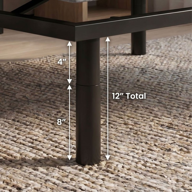 Adjustable Bed Base, Head & Foot Position Control, Black Grey, with Remote gallery