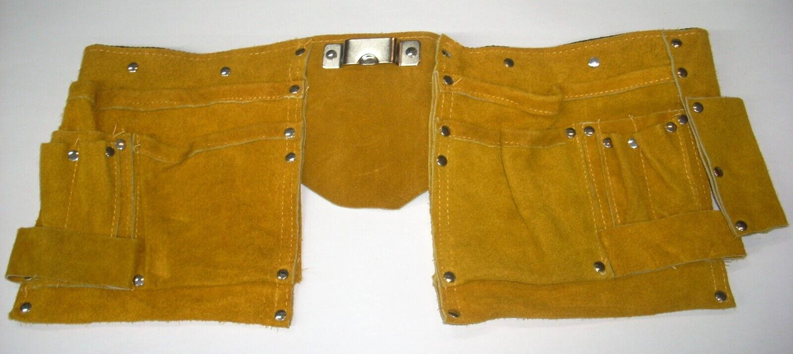Leather Tool Belt 14 Pockets Straps 20 in W x 8 in H w Adjustable Belt 46" Long gallery