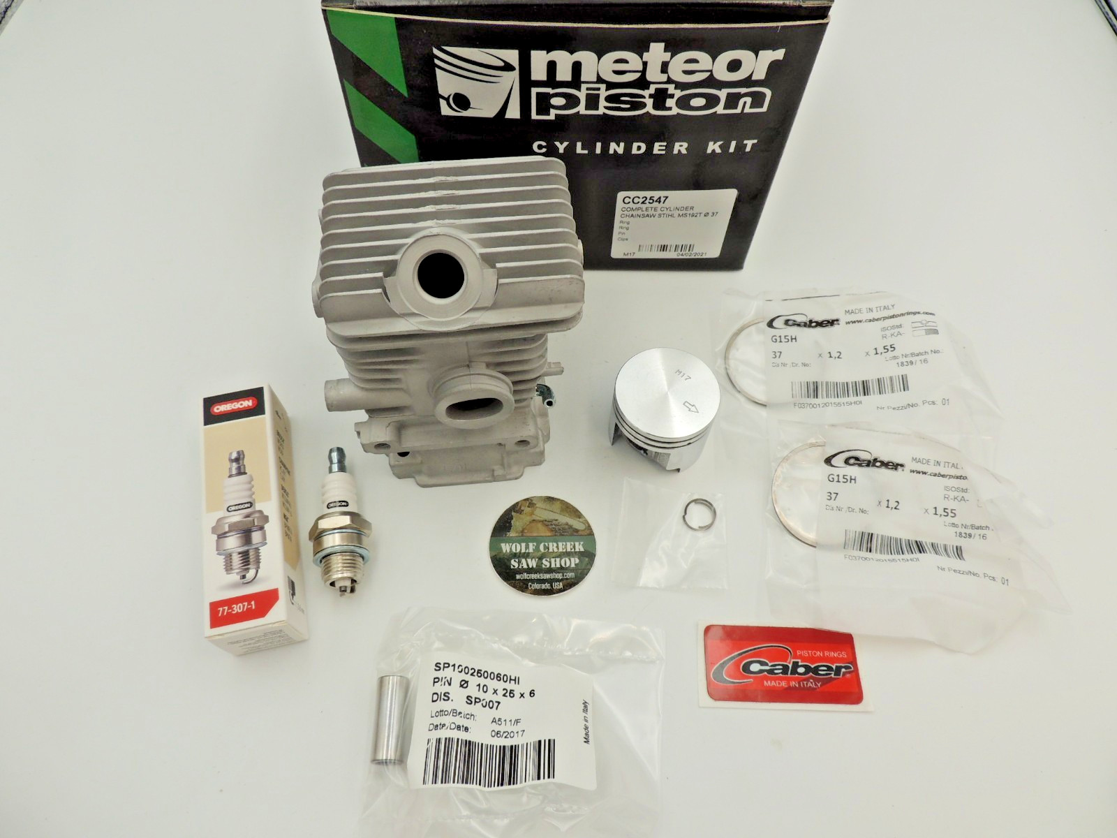 Meteor cylinder piston kit for Stihl MS192T 37mm Caber rings Italy gallery