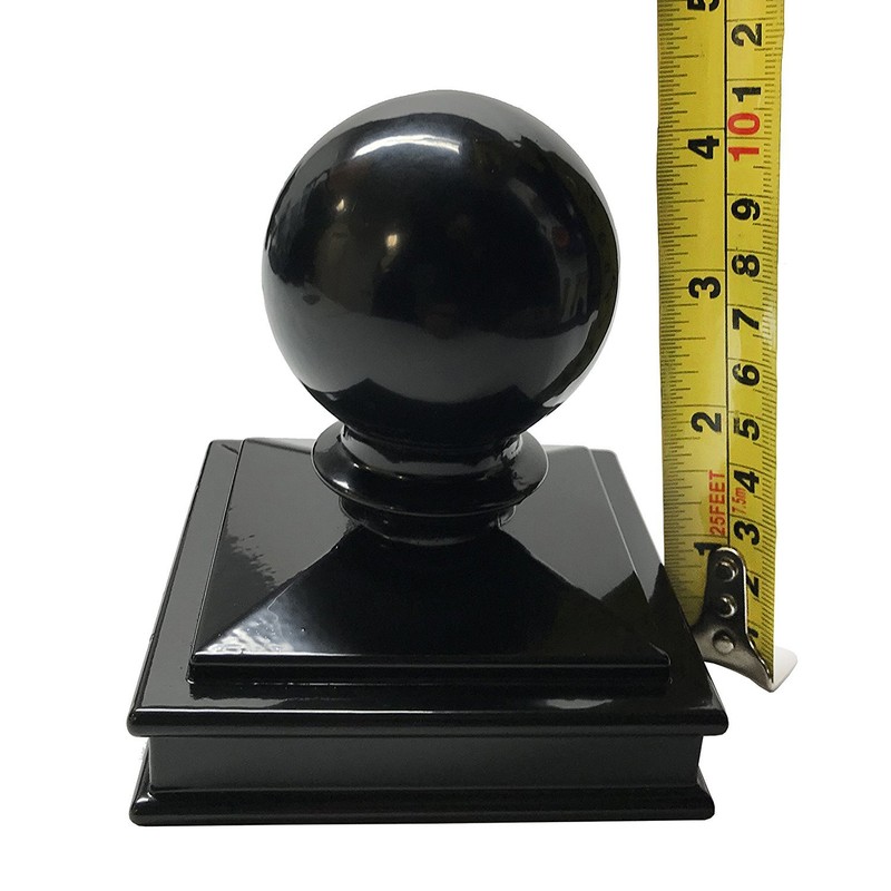 3" x 3" Decorex Hardware Aluminium Ball Top Post Cap for Metal Posts - Black gallery