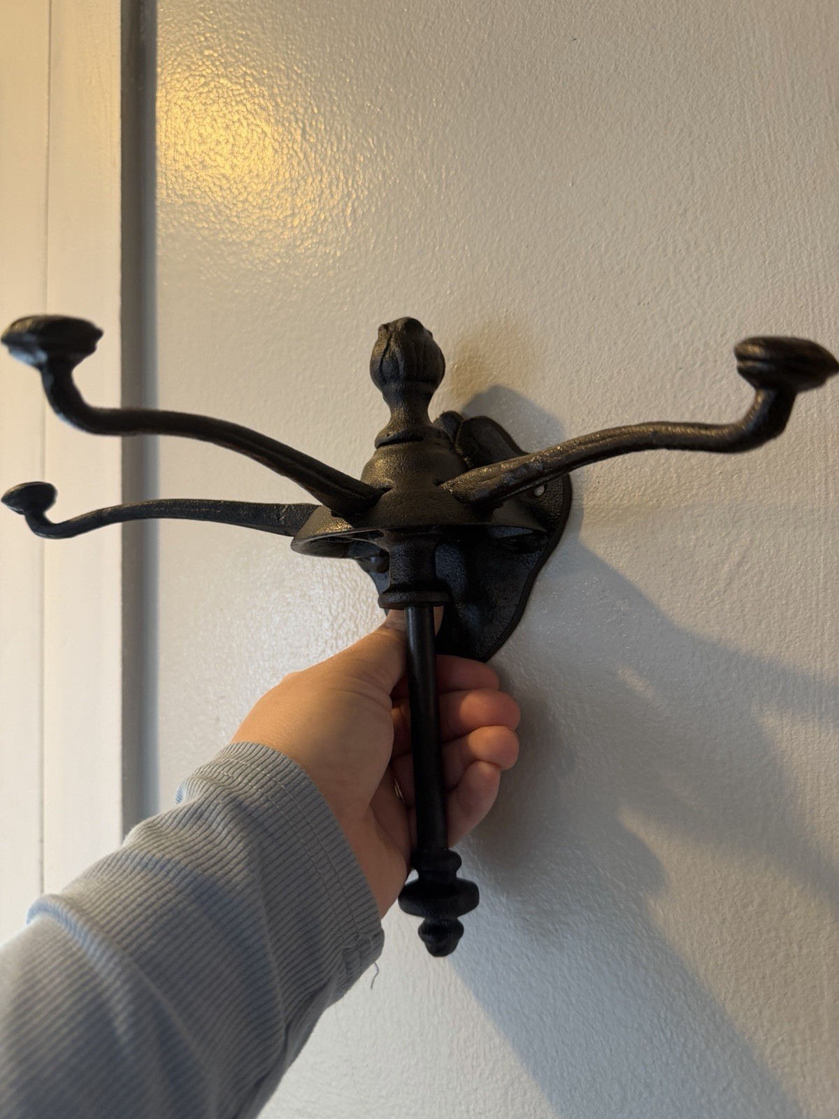 Victorian Style Vintage Sliding Cast Iron Wall Hook Retractable Rustic Coat Hook gallery