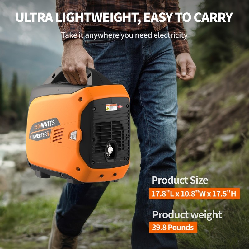 Efurden Portable Inverter Generator 2500W Ultra-Quiet 10H Runtime Gas Generator gallery
