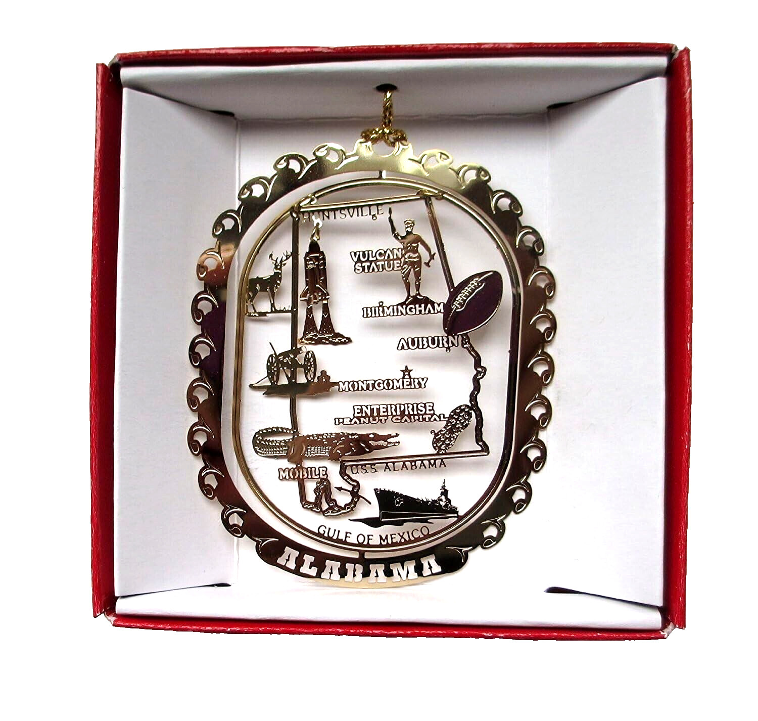 Nations Treasures Alabama State Landmarks Brass Ornament gallery