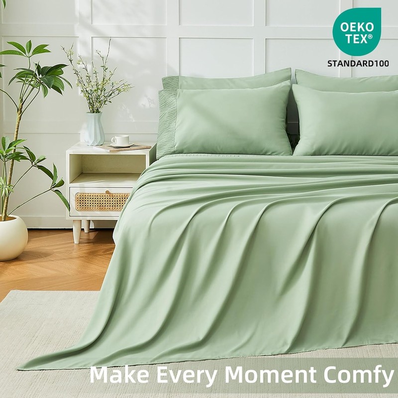 Queen Sheet Set - 4 Piece Soft Queen Sheets, Breathable & Cozy Queen Size Sheet gallery