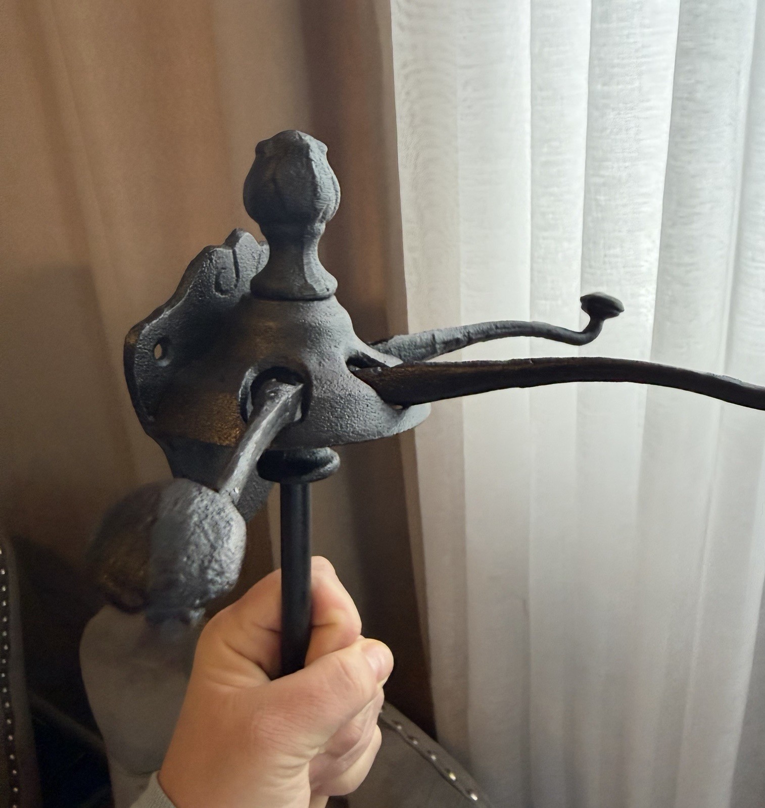 Victorian Style Vintage Sliding Cast Iron Wall Hook Retractable Rustic Coat Hook gallery