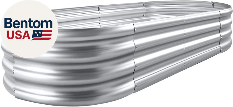 Galvanized Raised Garden Bed Kit, Galvanized Planter Garden Boxes Outdoor, Oval gallery