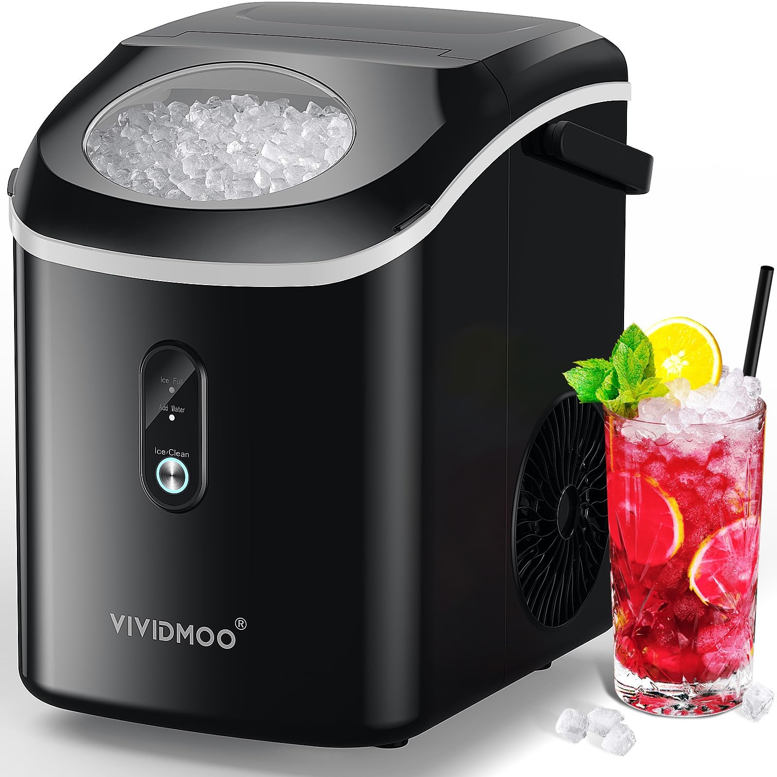 Nugget Ice Maker Countertop, 34lbs/Day, Portable Sonic Pebble Ice Maker with ... gallery