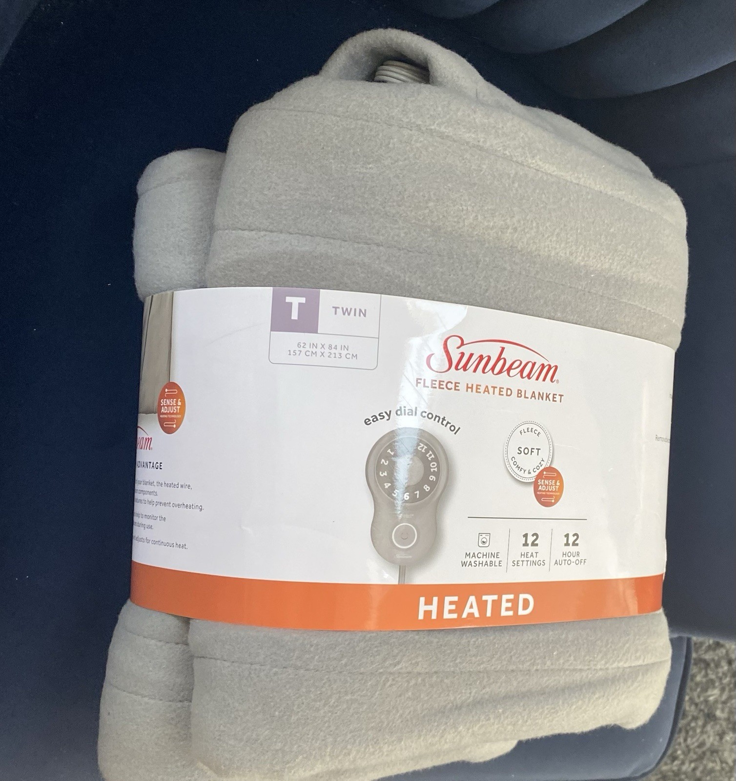 Sunbean Gray Fleece Twin Size Heated Blanket Brand New gallery