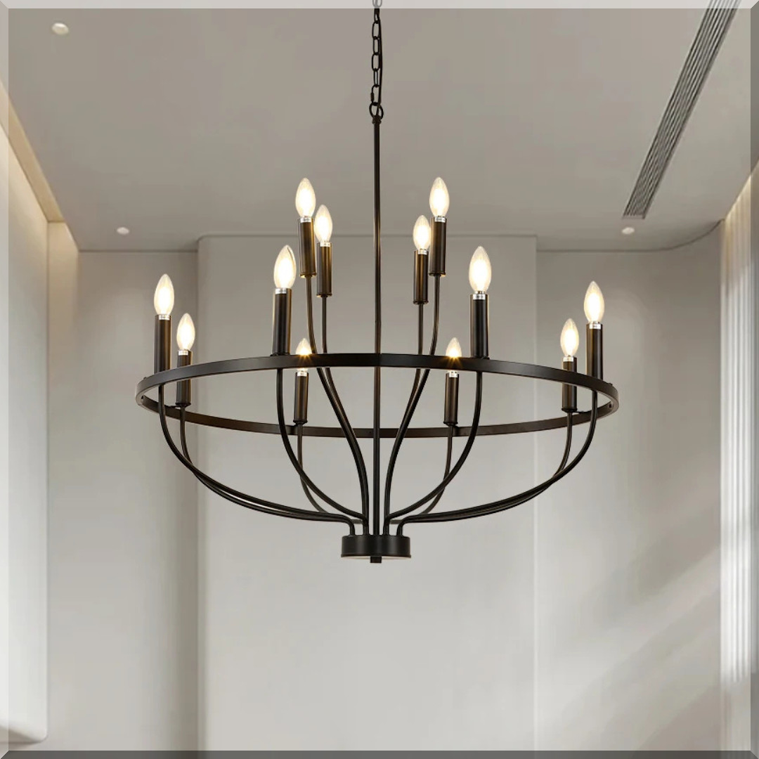 Rustic 12 Light Farmhouse Pendant Chandelier Dining Room Fixture Lighting gallery