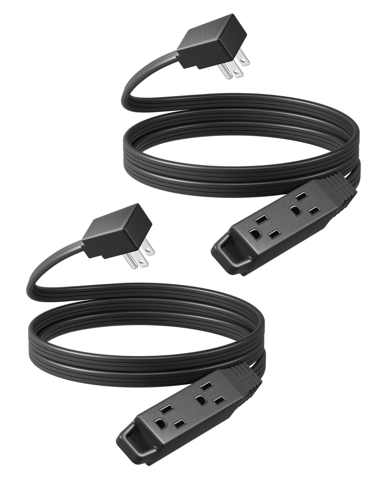 DEWENWILS Flat Plug Extension Cord 6FT, Ultra Thin Power Strip, 3 Outlet, 2 Pack gallery