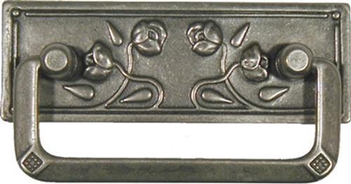 (5 Pack) 2-1/2 inch Stamped Brass Rose Pull Pewter Finish gallery