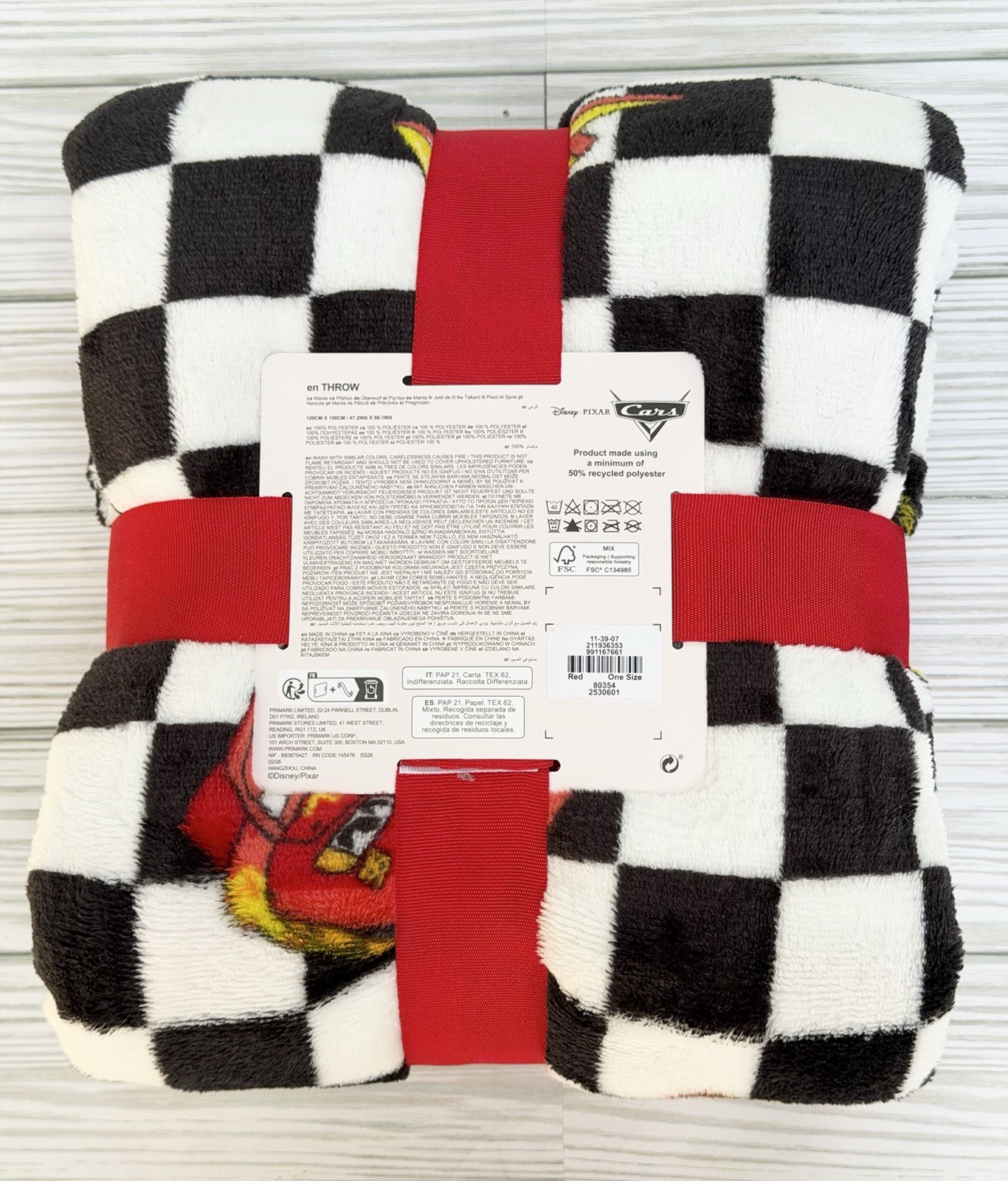 Disney Pixar Cars Lightning McQueen Plush Throw Blanket *Primark*-NEW gallery