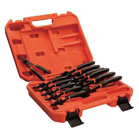 Westward 33Hd61 Retaining Ring Plier Set, 0, 45, 90Deg, 12Pc gallery
