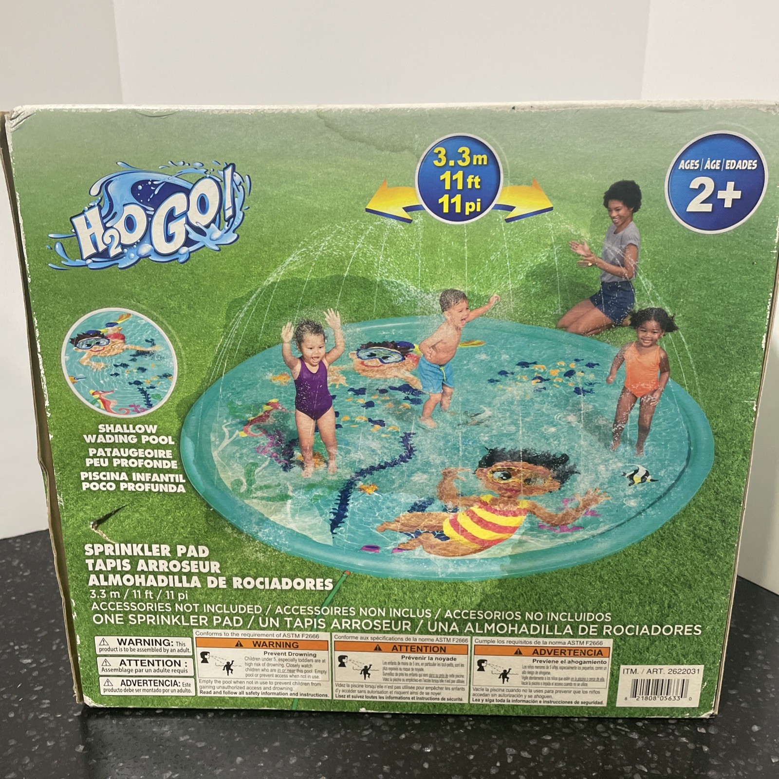 H2OGO! Underwater Adventure 11' Sprinkler Pad Kids Play Water Sprayer Splasher gallery