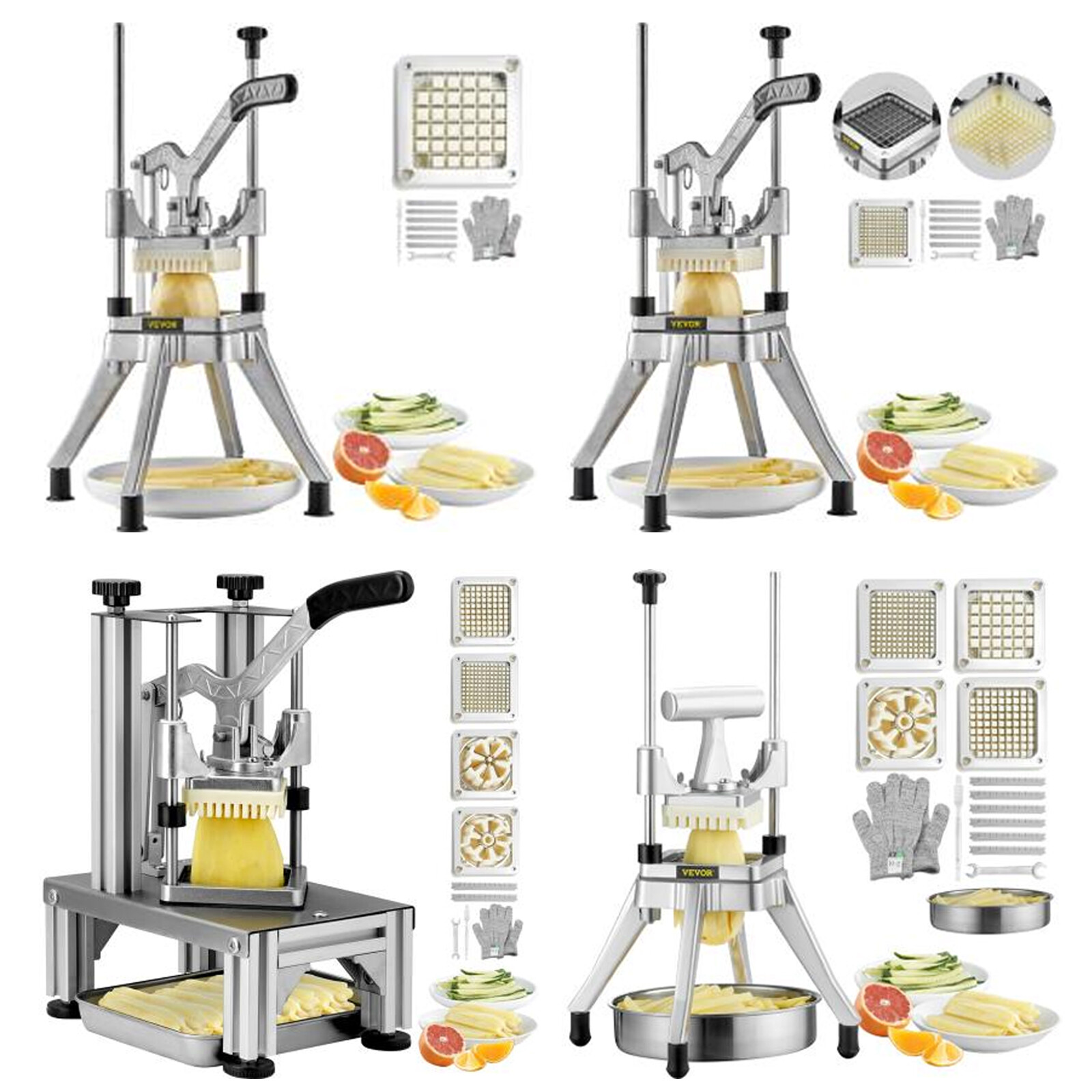 VEVOR Commercial Vegetable Cutter Chopper 1/2/1/4/3/8inch Fruit Vegetable Dicer gallery
