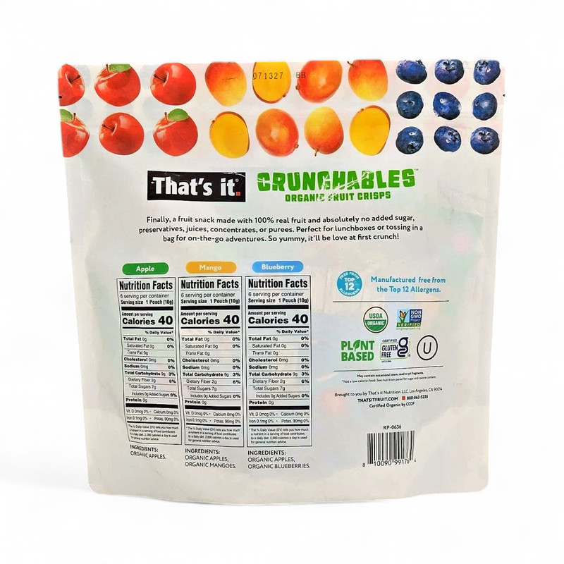 That's It Crunchable Fruit Crisps Apple, Mango, Blueberry Variety, 18 Pack gallery