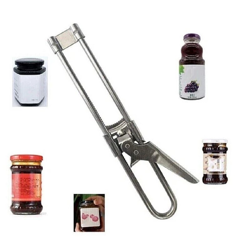 2X Adjustable Multifunctional Stainless Steel Can Opener Jar Lid Gripper New gallery