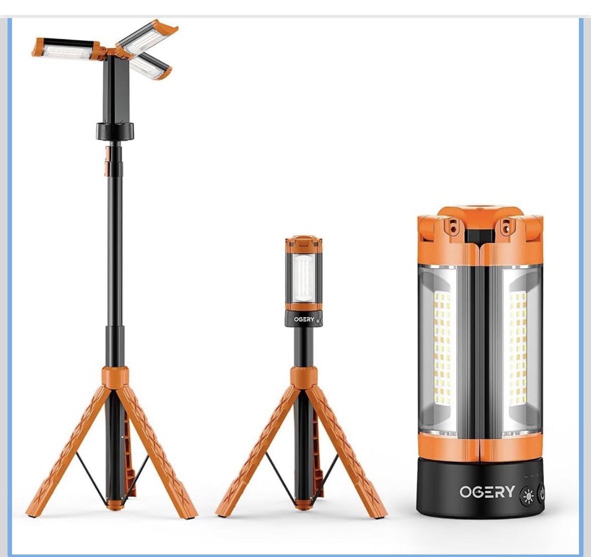VEVOR LED Work Light with Stand Rechargeable Cordless Camping Light 10Ah 2200 LM gallery