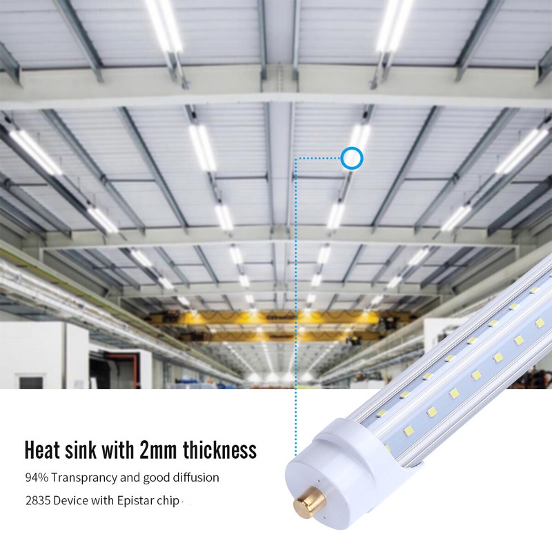 8FT T8 LED Shop Light Single Pin FA8 LED Light Bulb 5000K 65W LED Tube Lighting gallery