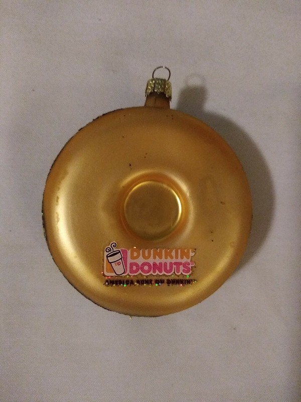 2007 Dunkin Donuts Coffee Chocolate Donut / Candy Glass Christmas Ornament gallery