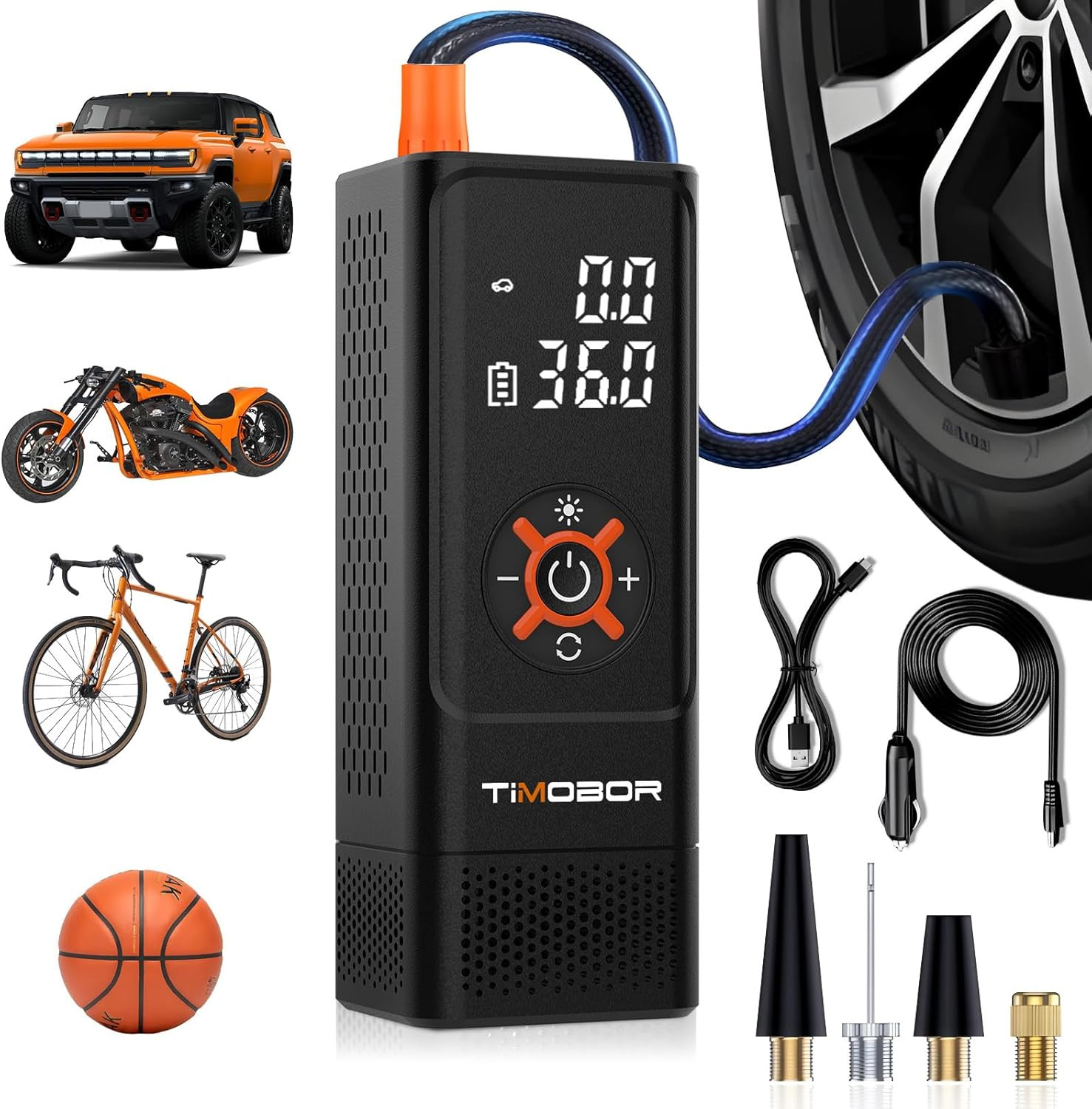 Tire Inflator Portable Air Compressor for Car/Suv, 60S Air Pump for Car Tires w gallery