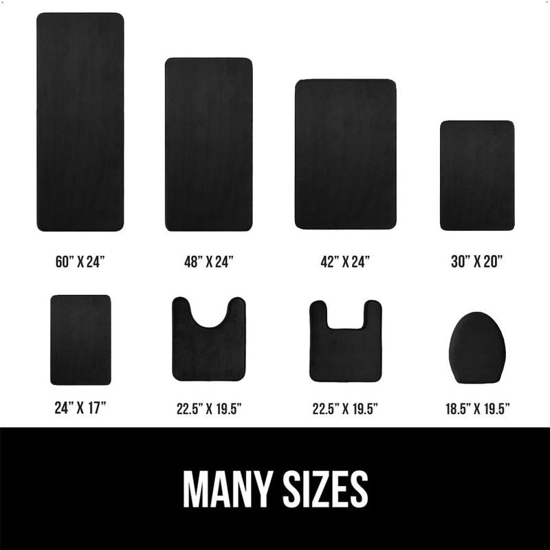 GORILLA GRIP® Memory Foam Bath Mat, Soft Absorbent Velvet 30" x 20", Black gallery