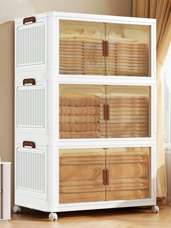 New Stackable Storage Bins With Lids Doors Foldable 2/3/5 Layers Free Shipping gallery