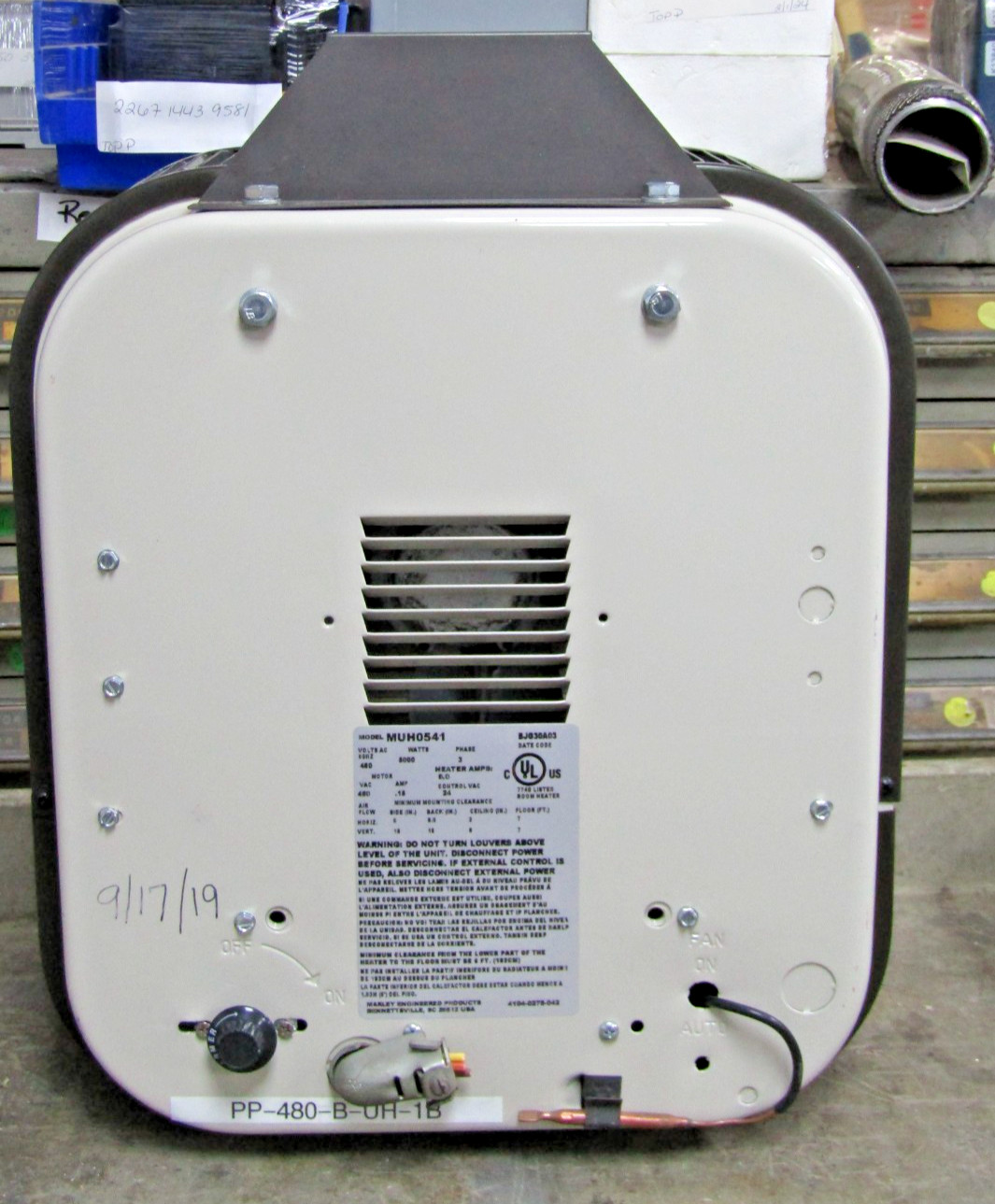 😏 QMARK 5000 WATT ELECTRICAL SPACE HEATER 480 VAC 3∅ 6 AMP MUH0541 gallery