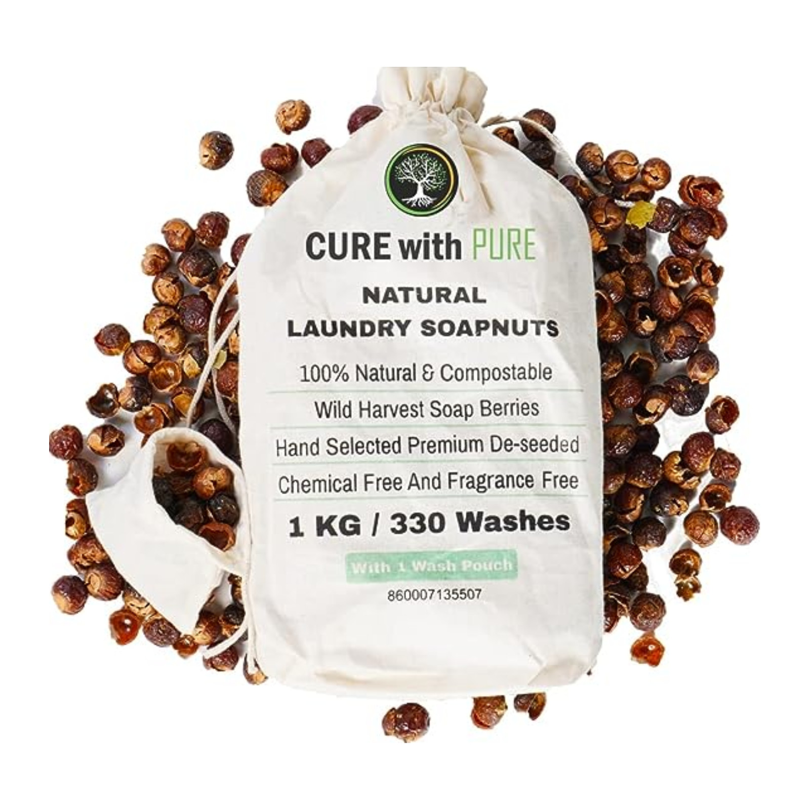 Pure Organic Soap Nuts Laundry Detergent Non-toxic Eco-friendly 330 Loads Approx gallery