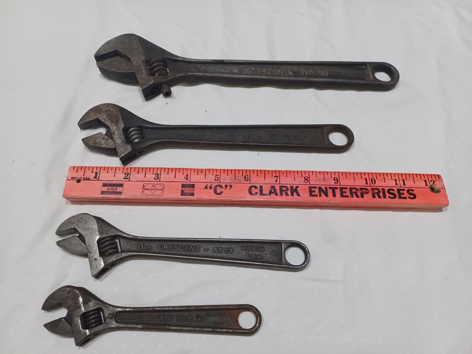 Crescent Crestoloy Adjustable Wrenches Set Of (4) 12” 10” 8” 6” made In USA gallery