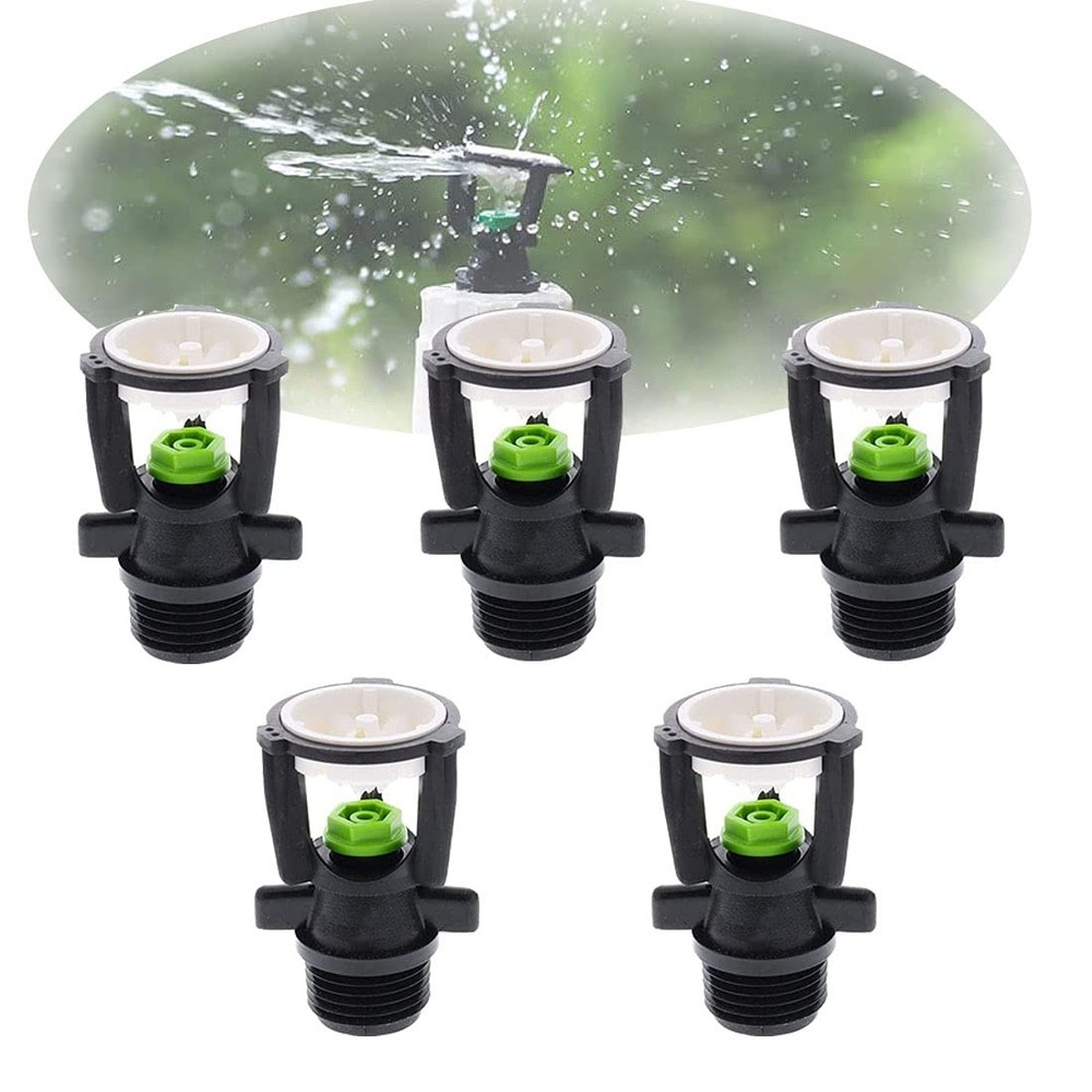 YSBS Micro Drip Irrigation, 1/2" External Thread Rotating Sprinklers Black