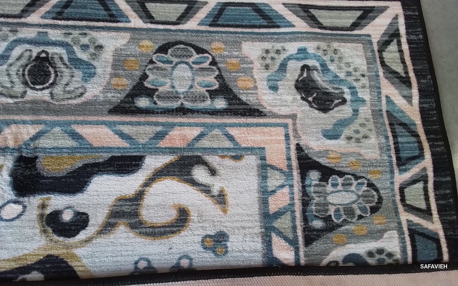 GREY / L BLUE 6'-7" X 6'-7" Back Stain Rug, Reduced Price 1172765274 RIV155F-7SQ gallery