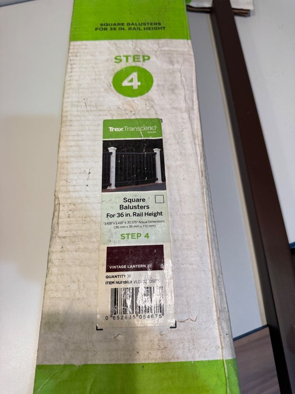 Trex Transcend Vintage Lantern Step 4 30" Composite Square Balusters Pack of 16 gallery