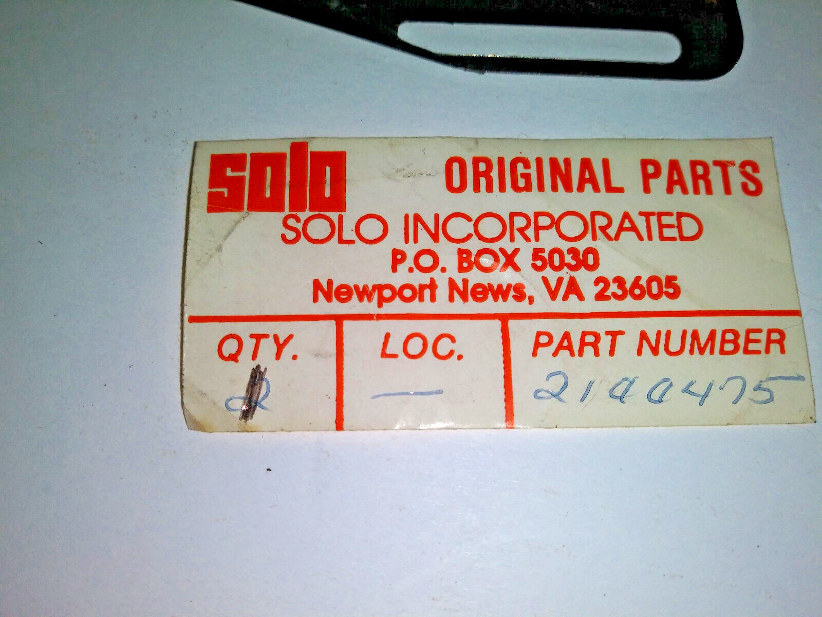 2 EACH! SOLO CHAINSAW, BAR PLATES, COULD BE PART # 2100475, SEE LABEL IN PHOTO! gallery