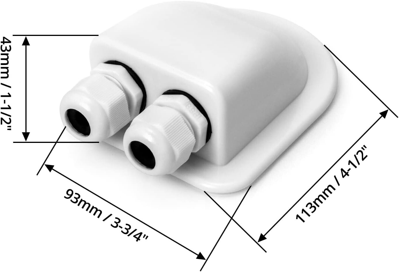 2 Pcs IP68 Waterproof ABS Solar Double Cable Entry Gland-Weather Resistant Dual gallery